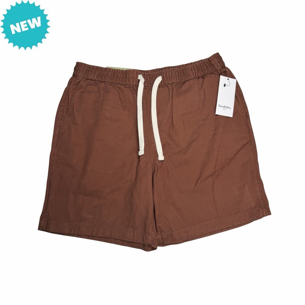 Goodfellow & Co Mens Medium The Vintage Pull On Shorts 7” Inseam Brown NEW